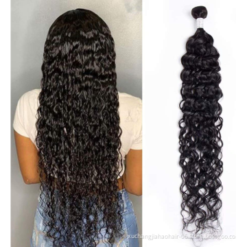 Woman`s Romance deep bresilien water wave front lace closure curly bundles hair extensions 100 remy human hair
